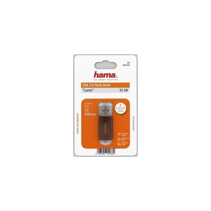 Hama laeta FlashPen, USB 2.0, 32 GB, 66x, hnědá