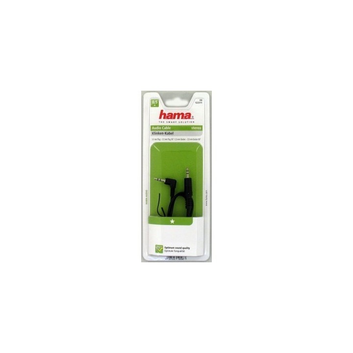 Hama audio kabel jack vidlice - jack vidlice 90 st., 3,5 mm stereo, 0,5 m