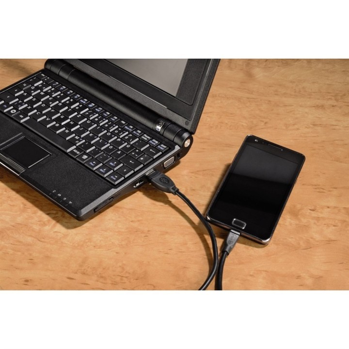 Hama micro USB 2.0 kabel, typ A - micro B, 0,25m, černý