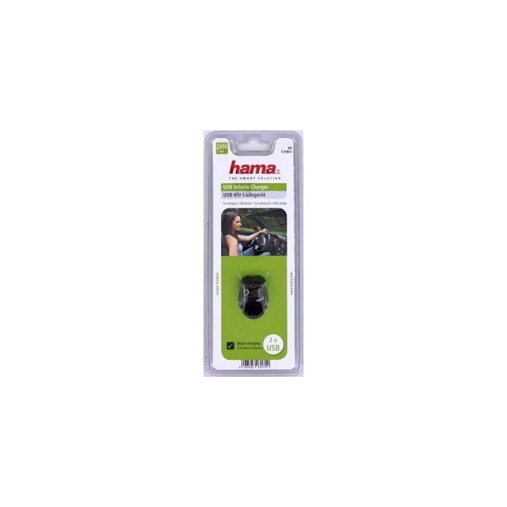 Hama dvojitá USB nabíječka do auta Dual Piccolino 2,1 A