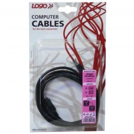 FireWire kabel IEEE 1394, IEEE 1394 (6pin) M- IEEE 1394 (4pin) M, 2m, černý, Logo, blistr