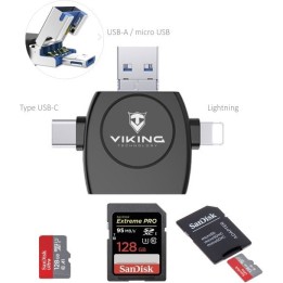 VIKING ČTEČKA PAMĚŤOVÝCH KARET V4 USB3.0 4V1 BÍLÁ