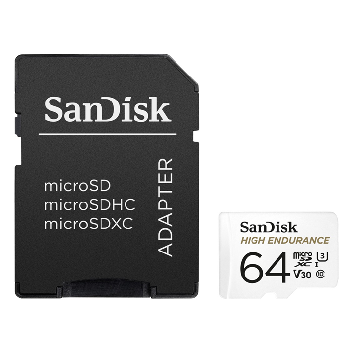 SanDisk microSDXC High Endurance Video 64 GB C 10 U3 V30, adaptér