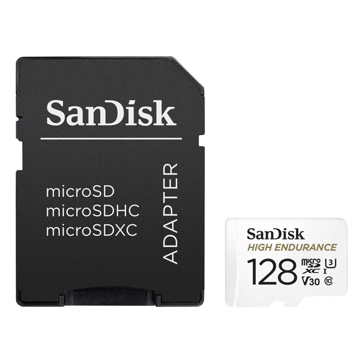 SanDisk microSDHC High Endurance Video 128 GB C 10 U3 V30, adaptér