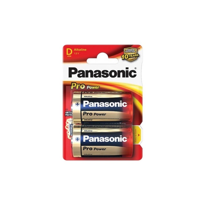 Baterie Panasonic PRO POWER D, LR20, velké mono, AM1, XL, BA3030, MN1300, 813, E95, LR20N, 13A, 1,5V, blistr 2 ks