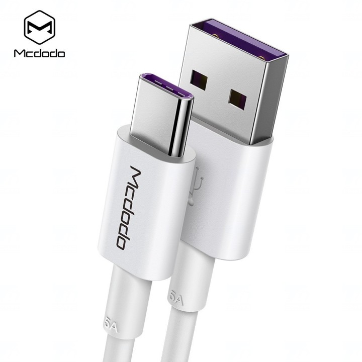 Mcdodo USB C kabel Element serie (Huawei Super charge), 5A, 1m, bílý