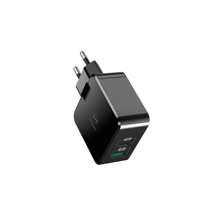 Mcdodo nabíječka 220V, USB / USB C Power Delivery, 30W,  bez kabelu, černá