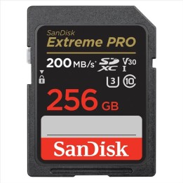 SanDisk Extreme PRO 256GB SDXC Memory Card 200MB/s and 140MB/s, UHS-I, Class 10, U3, V30