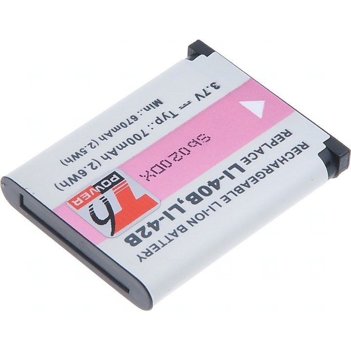 Baterie T6 power Li-40B, Li-42B, D-Li63, NP-45, KLIC-7006, EN-EL10, 02491-0066-00, NP-80, NP-82, NP-45A, NP45, D-Li108, DS5370, 