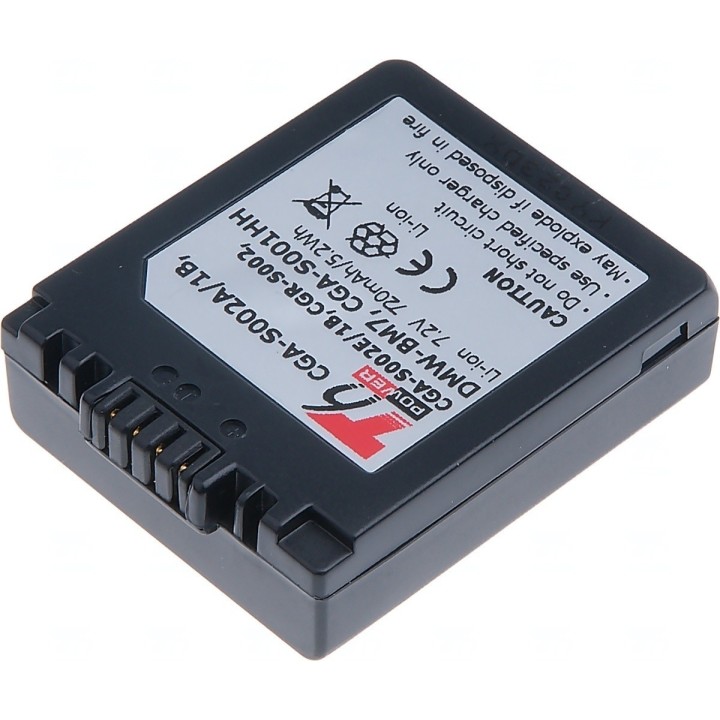 Baterie T6 power DMW-BM7, CGA-S002E, CGA-S002, CGA-S002A, CGA-S002A/1B, CGA-S002E/1B, CGR-S002, CGR-S002E