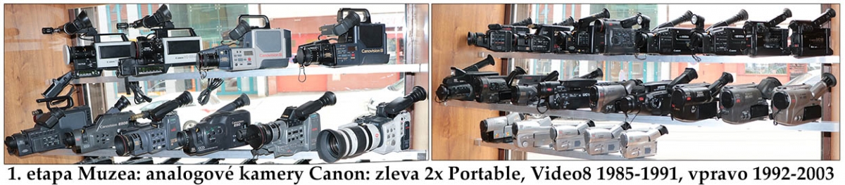 První etapa Muzea V8/Hi8 děleně: Canon 1980 až 2003 První etapa Muzea V8/Hi8 děleně: Canon 1980 až 2003