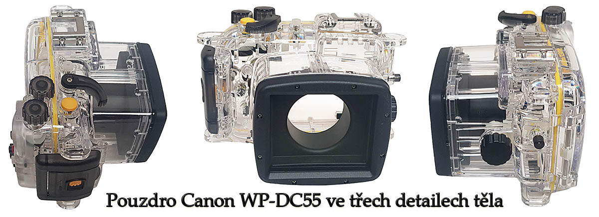Pouzdro Canon WP-DC55 v dalších 3 detailech těla... Pouzdro Canon WP-DC55 v dalších 3 detailech těla...