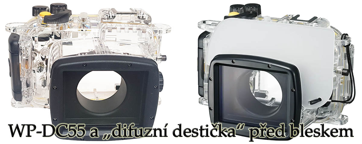 Pouzdro Canon WP-DC55 a difúzní destička před blesk Pouzdro Canon WP-DC55 a difúzní destička před blesk