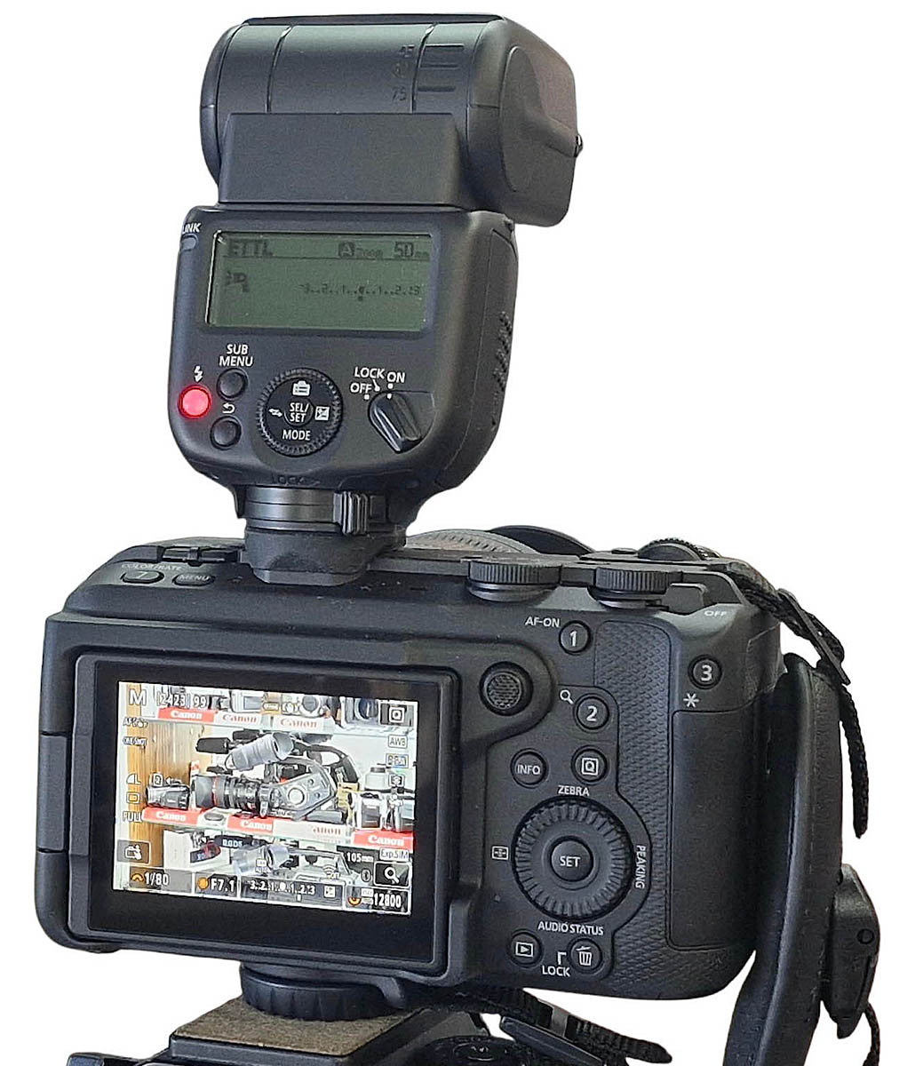 Canon EOS R6V a výkonný externí blesk v aktivní patici