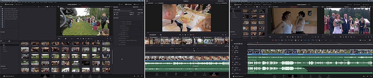 Pracovní prostředí editačního SW DAVINCI RESOLVE17