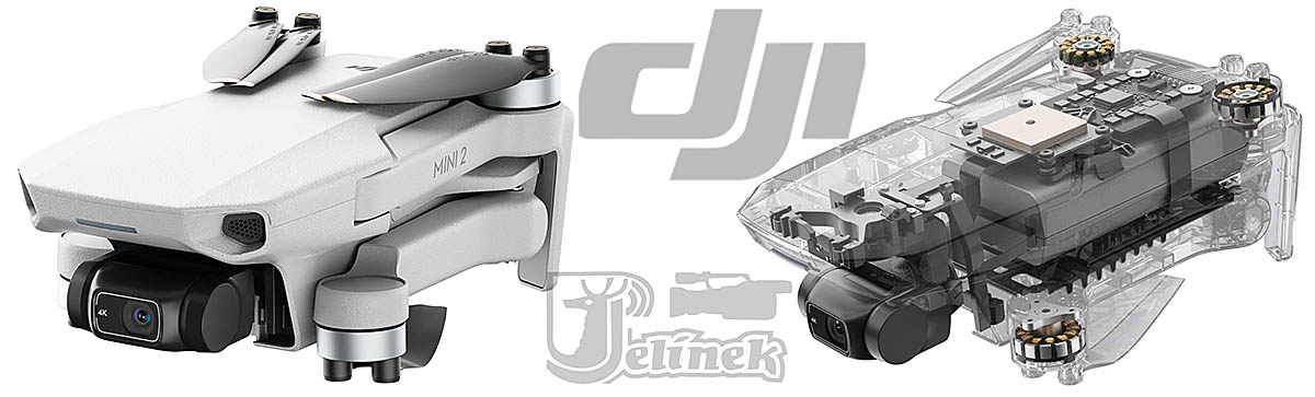 DRON DJI Mini 2 v plné zbroji a jeho symbolické schéma DRON DJI Mini 2 v plné zbroji a jeho symbolické schéma