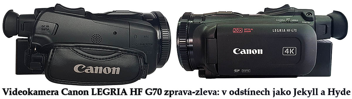 Canon LEGRIA HF G70 v detailech obou stran těla... Canon LEGRIA HF G70 v detailech obou stran těla...