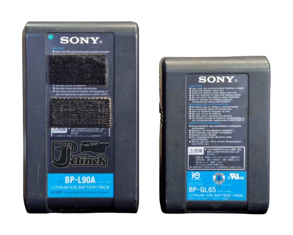 Velikosti a kapacity obřích akumulátorů Sony BP-L a BP-GL