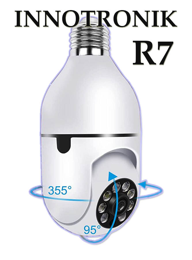 "Žárovka" INNOTRONIK ICS R7: úhly pohybů kamery "Žárovka" INNOTRONIK ICS R7: úhly pohybů kamery