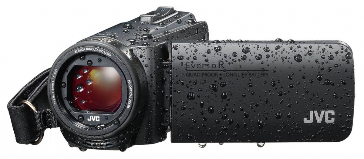 Videokamera JVC GZ-R495: černá verze v perspektivě Videokamera JVC GZ-R495: černá verze v perspektivě