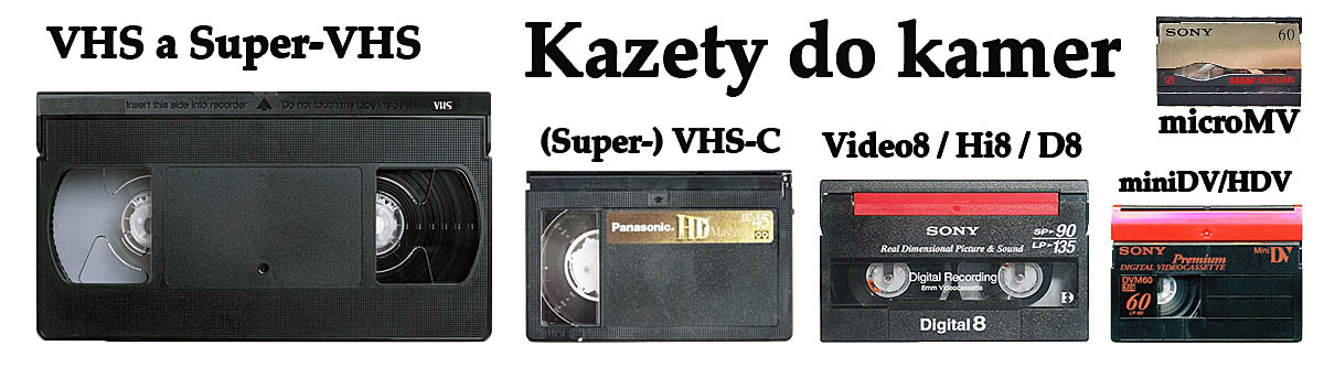 Sestava nejpoužívanějších Videokazet od 70.let k dnešku Sestava nejpoužívanějších Videokazet od 70.let k dnešku