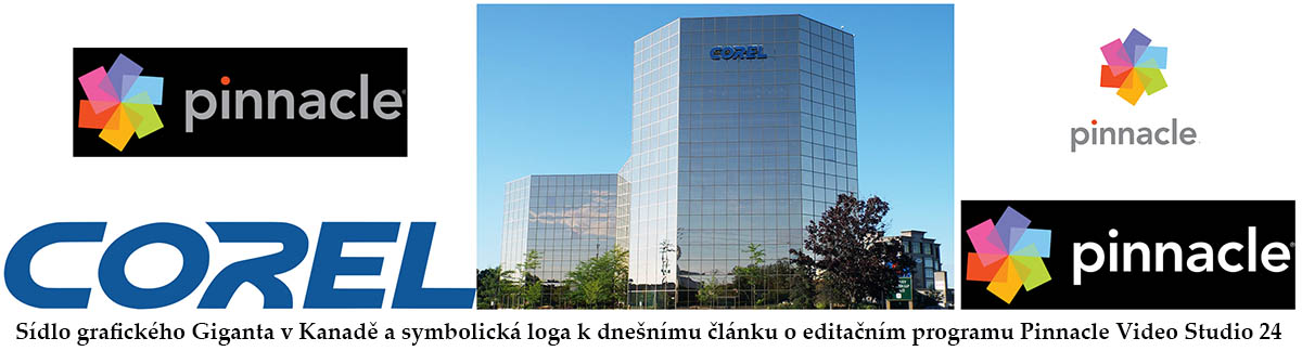 Sídlo společnosti Corel a symbolická loga s firmou související Sídlo společnosti Corel a symbolická loga s firmou související