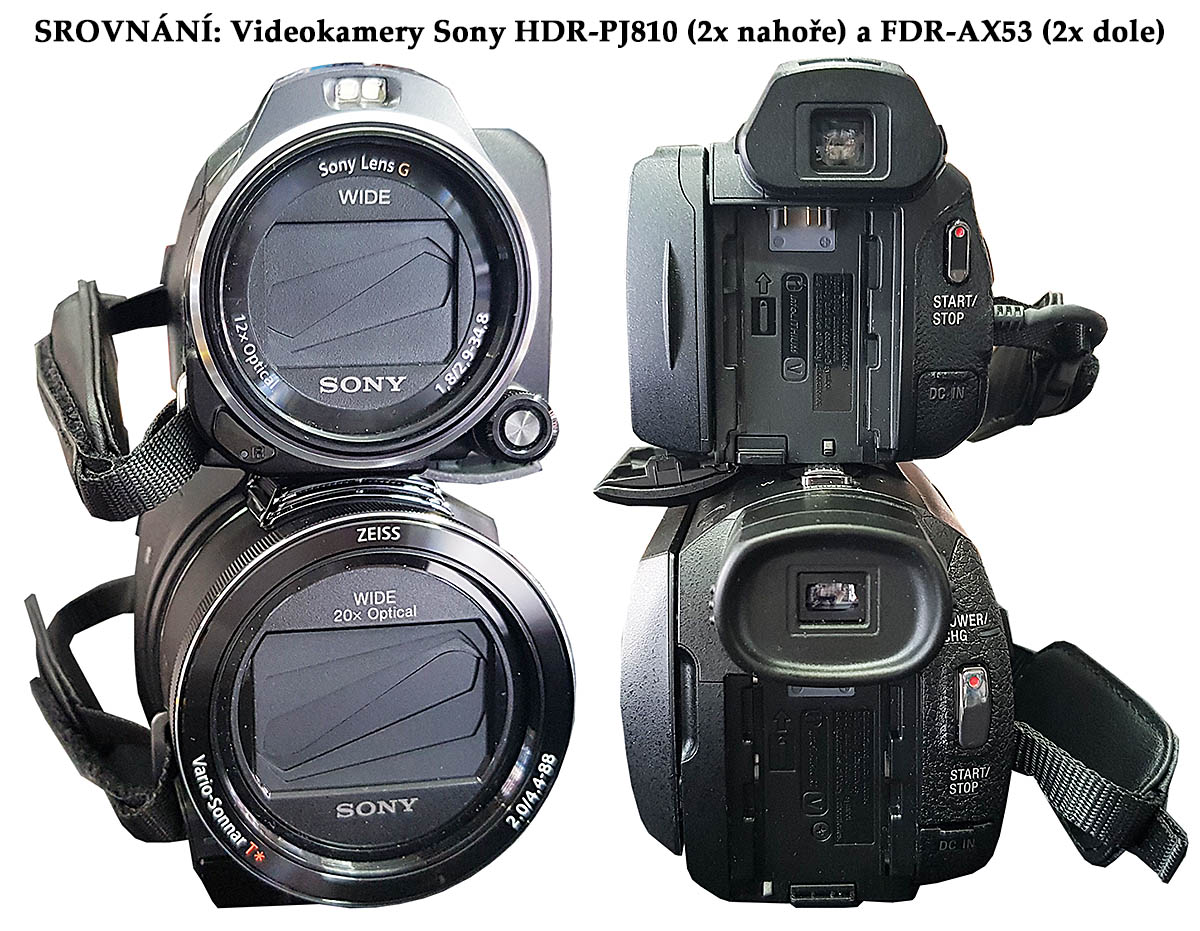 Srovnání Videokamer Sony HDR-PJ810 a FDR-AX53...