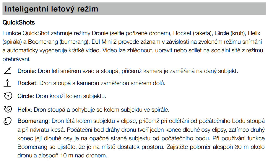 Режим Smart Flight QuickShots у посібнику з дрона