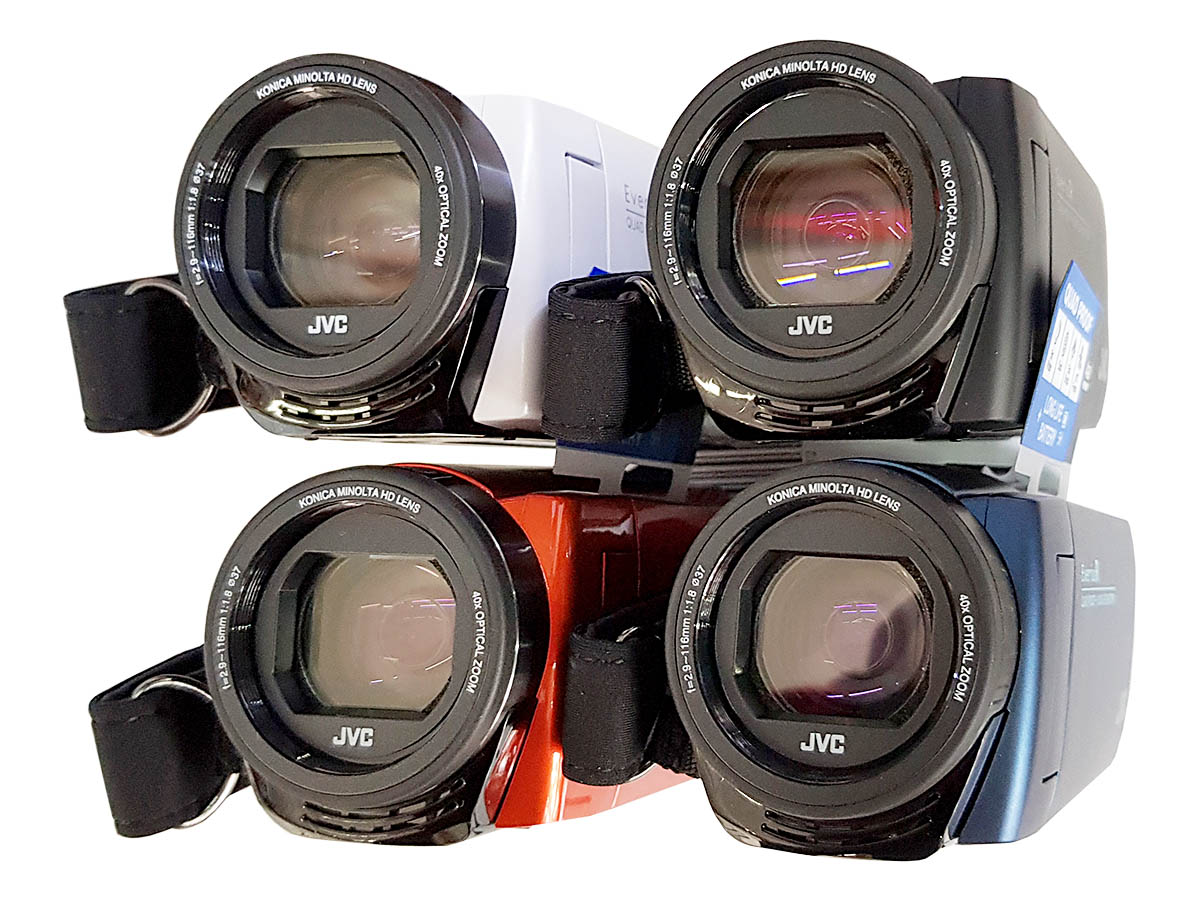 Videokamery JVC GZ-R495 ve čtyřech barevných verzích Videokamery JVC GZ-R495 ve čtyřech barevných verzích