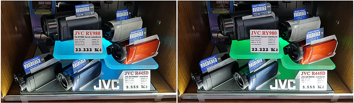 Naše vitrínka JVC s barevně se měnícím stojánkem... Naše vitrínka JVC s barevně se měnícím stojánkem...