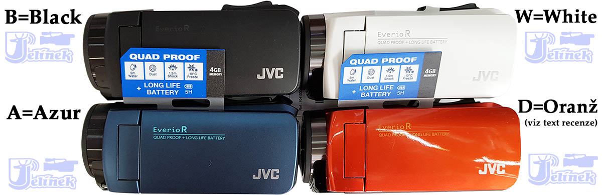 Barevné varianty VIDEOKAMER JVC GZ-R495: zkratky Barevné varianty VIDEOKAMER JVC GZ-R495: zkratky