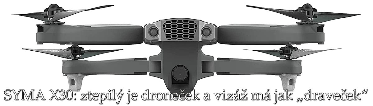 SYMA X30: akční pohled na přední část šasi dronu... SYMA X30: akční pohled na přední část šasi dronu...