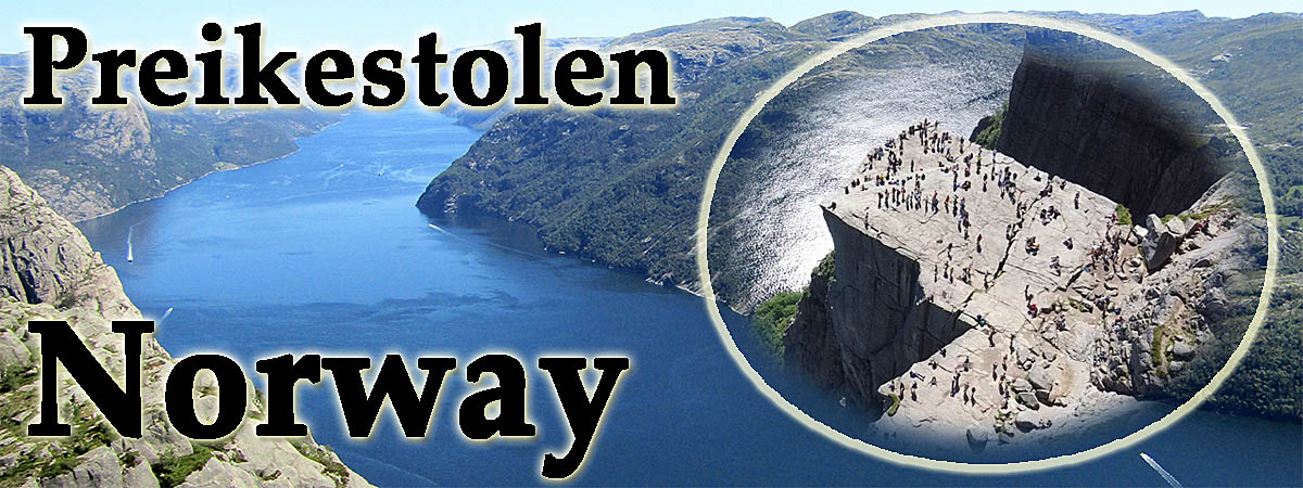 Nádherný fjord s obří Kazatelnou zvanou Preikestolen Nádherný fjord s obří Kazatelnou zvanou Preikestolen