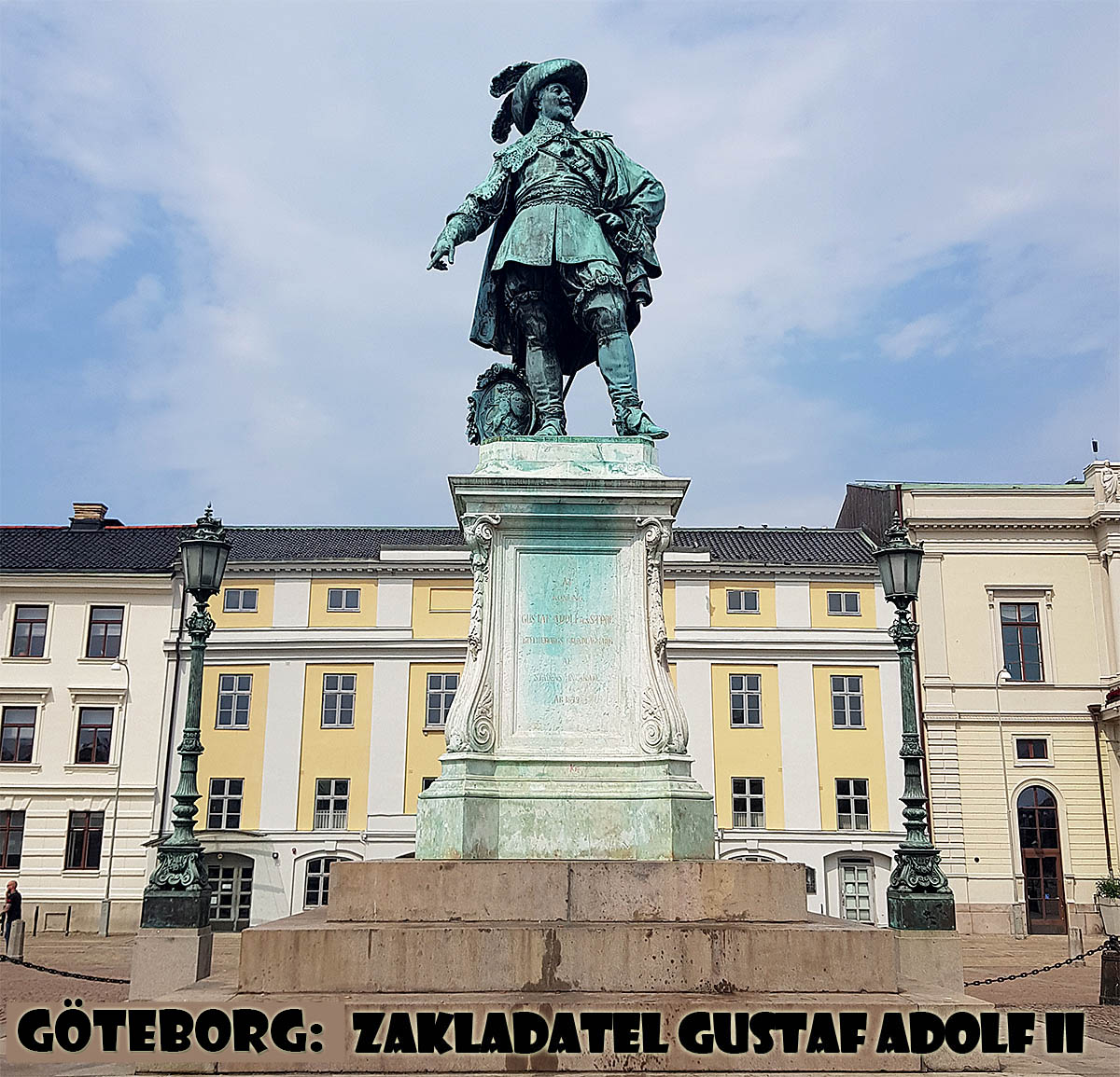 Göteborg: zakladatel Gustav Adolf II: socha na náměstí