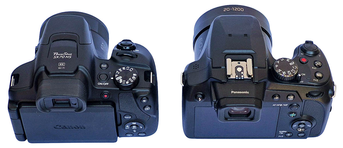 Krásné ULTRAZOOMY Canon a Panasonic v detailu shora 