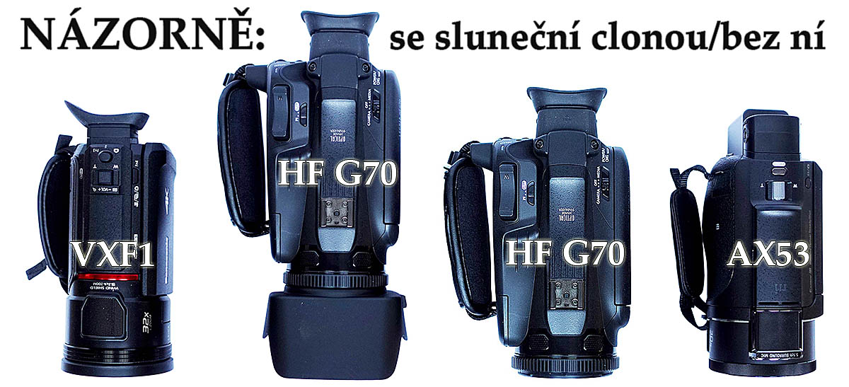 Srovnání velikostí: G70 se sluneční clonou a bez ní... Srovnání velikostí: G70 se sluneční clonou a bez ní...