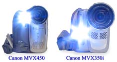 MVX460 versus MVX350i: LED-lampy (Klikni pro zvětšení)