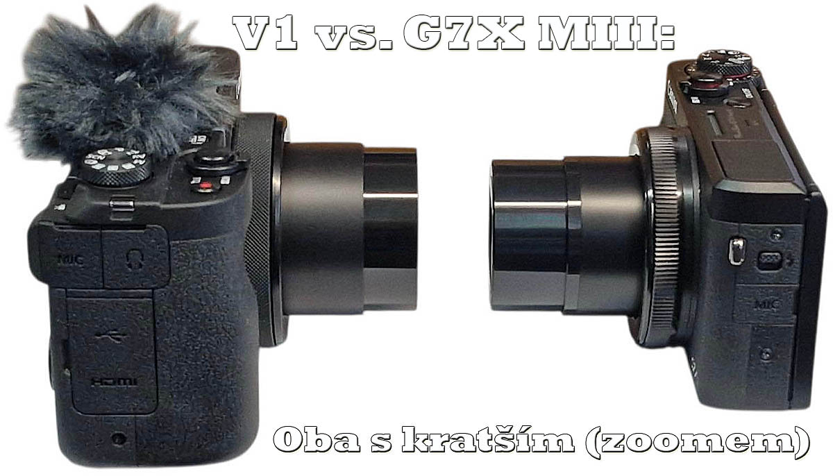 Mikrofonní zdířky: pravobok V1 a levá strana G7X MIII