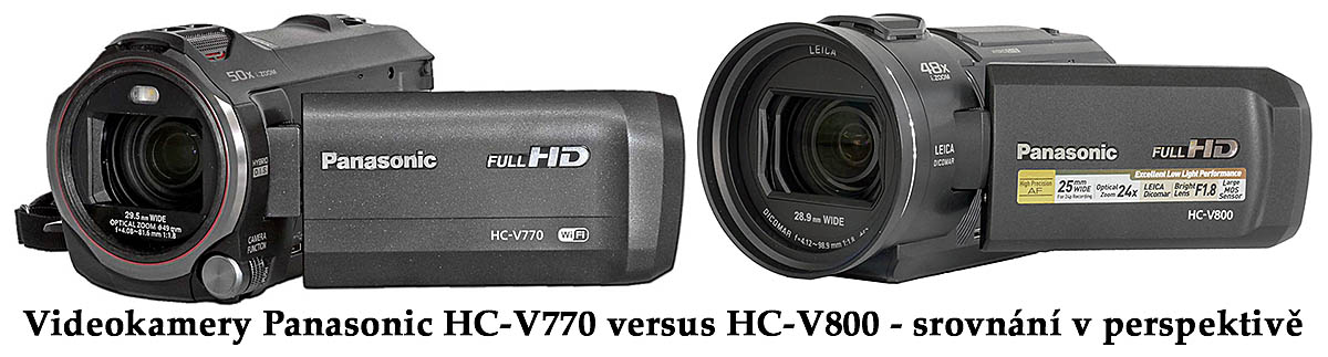 Videokamery Panasonic HC-V770 a V800: srovnání těl