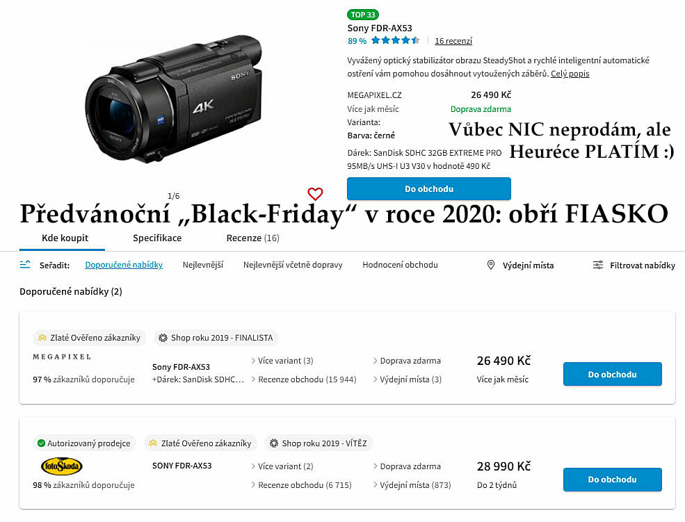 Typické DOPORUČENÍ portálu HEURÉKA: kde nic, tu nic
