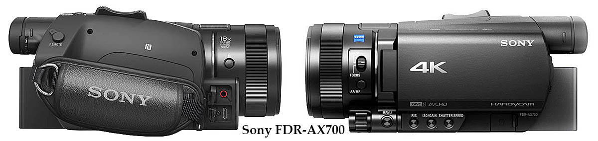 VIDEOKAMEA Sony FDR-AX700: detaily těla oou stran VIDEOKAMEA Sony FDR-AX700: detaily těla oou stran