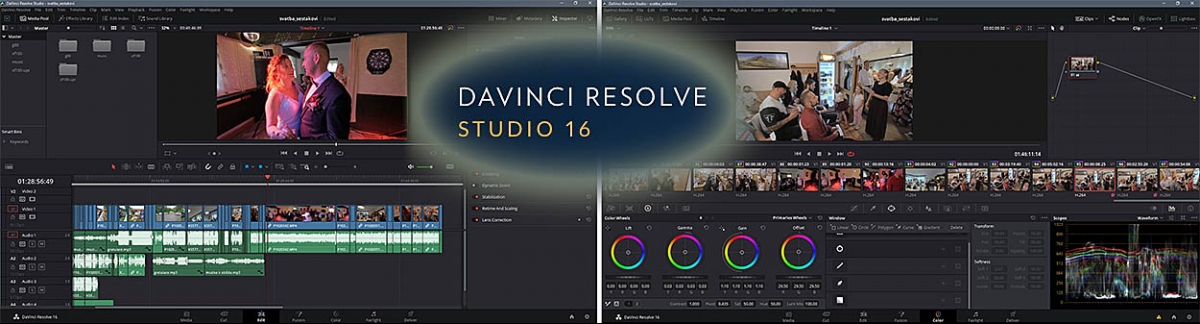 Pracovní obrazovky editačního SW DaVinci Resolve... Pracovní obrazovky editačního SW DaVinci Resolve...