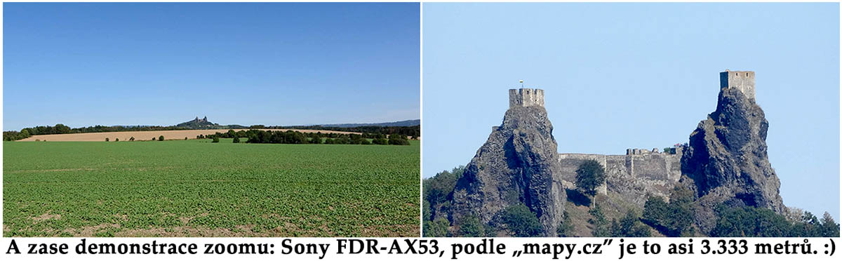 Krásná scenérie hradu Trosky v zoomu Sony FDR-AX53 Krásná scenérie hradu Trosky v zoomu Sony FDR-AX53