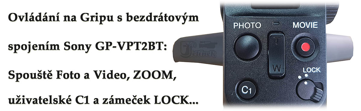 Detail ovládání bezdrátového Gripu Sony GP-VPT2BT